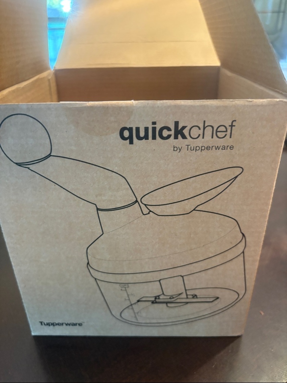 Tupperware QuickChef Bright Red Manual Chopper with Scoop - Picture 3 of 6